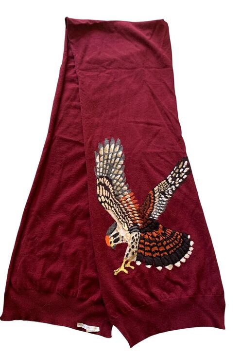 Stella McCartney Accessories - STELLA MCCARTNEY RARE ITALY Merino Wool EAGLE Long Scarf Wrap MAROON